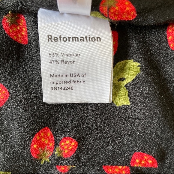 Reformation Black Strawberry Print Tank Top - Picture 7 of 13